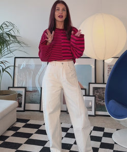 FRANKIE LS STRIPED SHIRT - FUCHSIA FUDGE