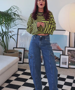 FRANKIE LS STRIPED SHIRT - GREEN/CHOCO