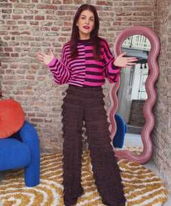 FRANKIE KNIT PULLOVER - FUCHSIA / FUDGE