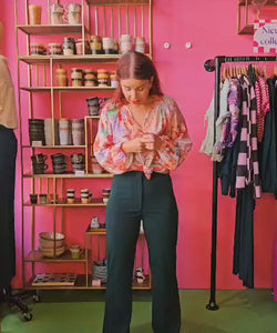 DUNJA FLOWER BLOUSE - ORANGE