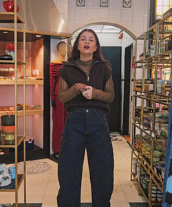 RIPLEY BARREL VELVET JEANS - BLUE