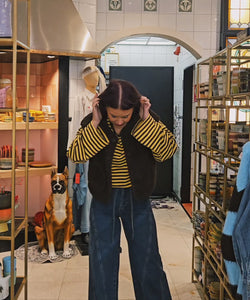 SAMMIE STRIPED SHIRT - YELLOW/BROWN