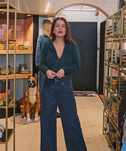 HAIRY WRAP CARDIGAN - GREEN