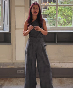 DOMINIQUE ASYMMETRIC TOP - GREY CHECK