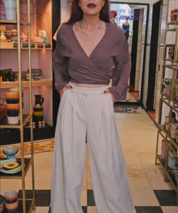 BOB & BILL | BERAWA LIO WRAP TOP - FUDGE / EGGPLANT