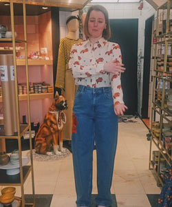 COMPAÑÍA FANTÁSTICA | DOG HEART BLOUSE - WHITE