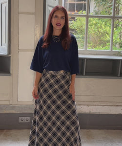 THALIA CHECKED SKIRT - BLUE