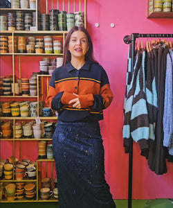 FLIRTY SEQUIN SKIRT - BLUE