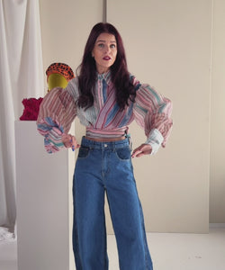 RIVER WRAPPED STRIPED BLOUSE - MULTI