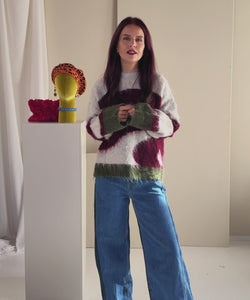 MAISY FLUFFY KNIT - WINE RED