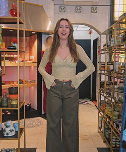 PELLA BRAIDED JEANS - GREEN