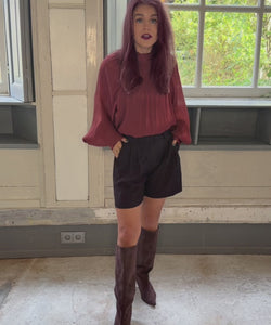 ELARA SATIN BLOUSE - TERRACOTTA