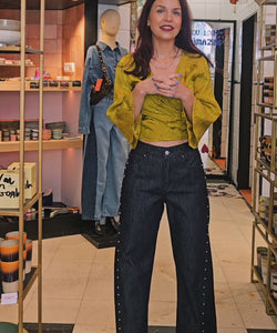 BOB & BILL | BERAWA JOAN BAMBOO WRAP TOP - LIME GREEN