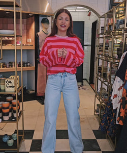 YUKA STRIPED SHIRT - FUCHSIA/RED