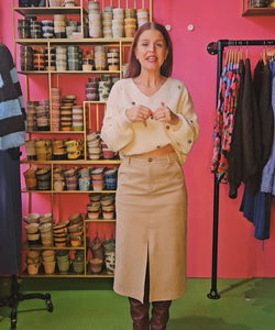 GRACE & MILA | SORRY MIDI SKIRT - TAUPE