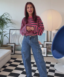 FRANKIE LS STRIPED SHIRT - PINK/GREEN