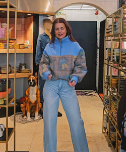 LINNE ZIPPER PULLY - BLUE