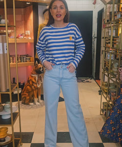 COMPAÑÍA FANTÁSTICA | HEART EBROIDERY LONGSLEEVE - BLUE