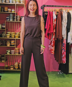 BRESHA PANTALON - CHOCOLATE BROWN