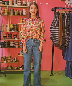 BONNYE WIDE LEG JEANS - MEDIUM BLUE