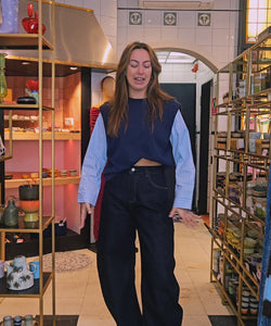 NÜMPH | SINDI MIX BLOUSE - DARK SAPPHIRE