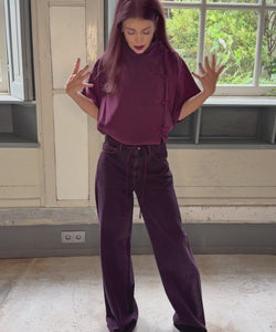 MIYA MANDARIN BLOUSE - PRUNE