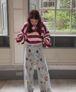ESMEE STRIPED SWEAT - FRAMBOISE