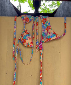 HARPER & YVE | LEXIE 2-WAYS BIKINI BOTTOM - BANANA FLOWER & PINK STRIPE