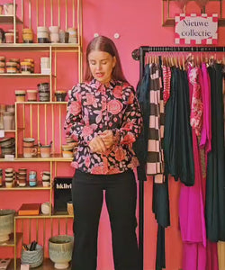 Y.A.S | KARI LS JACQUARD SHIRT - BLACK