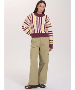 SALLY STRIPED KNIT - BORDEAUX