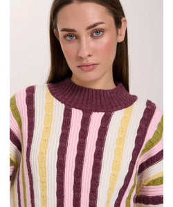 SALLY STRIPED KNIT - BORDEAUX