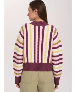 SALLY STRIPED KNIT - BORDEAUX