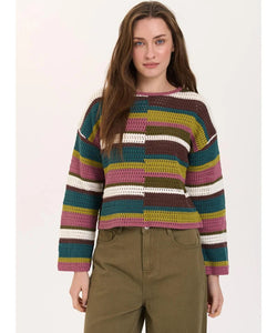 CHARLOTTE KNITTED PULLOVER - GREEN/MULTI