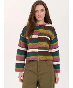 CHARLOTTE KNITTED PULLOVER - GREEN/MULTI