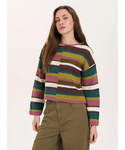 CHARLOTTE KNITTED PULLOVER - GREEN/MULTI