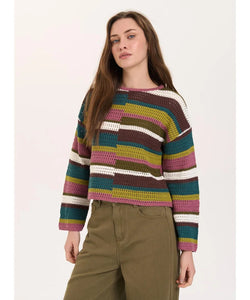 CHARLOTTE KNITTED PULLOVER - GREEN/MULTI