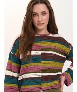 CHARLOTTE KNITTED PULLOVER - GREEN/MULTI