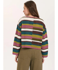 CHARLOTTE KNITTED PULLOVER - GREEN/MULTI
