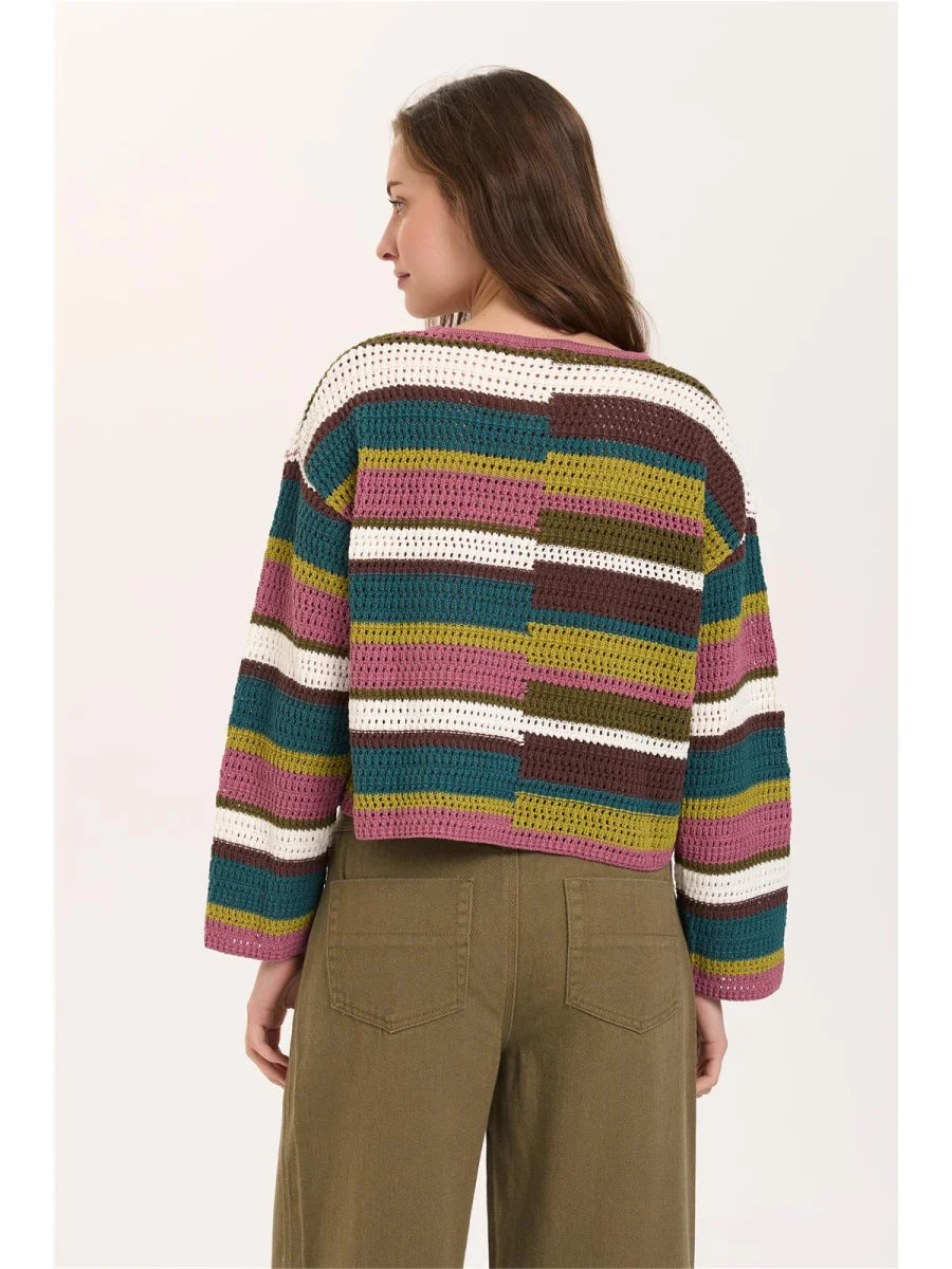 CHARLOTTE KNITTED PULLOVER - GREEN/MULTI