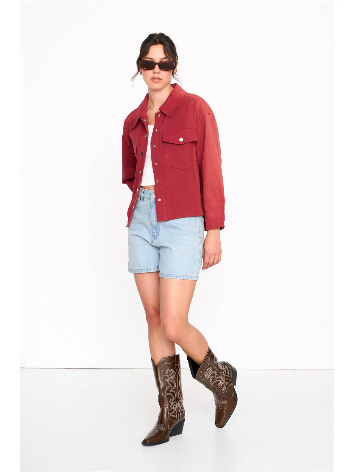 SHORT BOX JACKET - RED