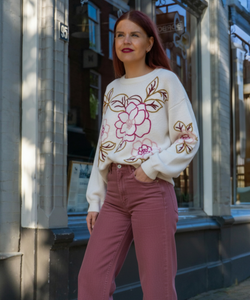 REVERY EMBROIDERY KNIT - ECRU