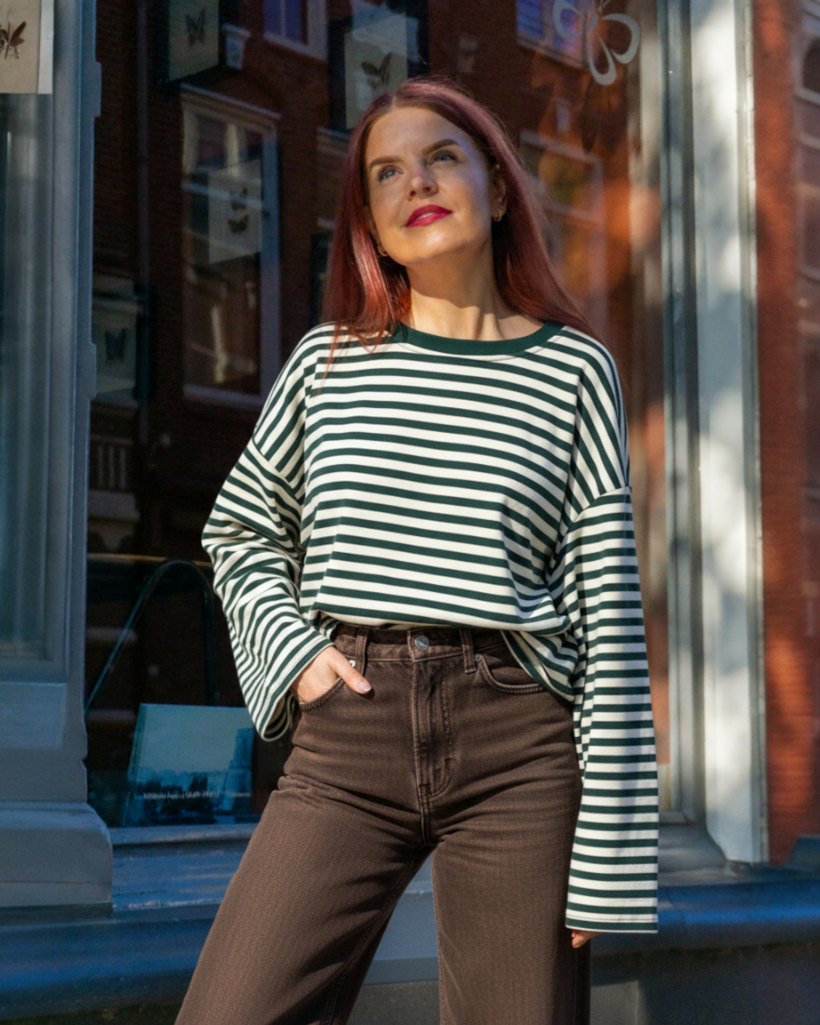 SAMMIE STRIPED SHIRT - GREEN