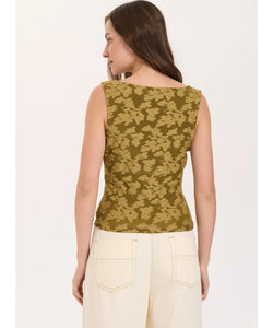 CHARLOTTE TEXTURED TOP - OLIVE GREEN