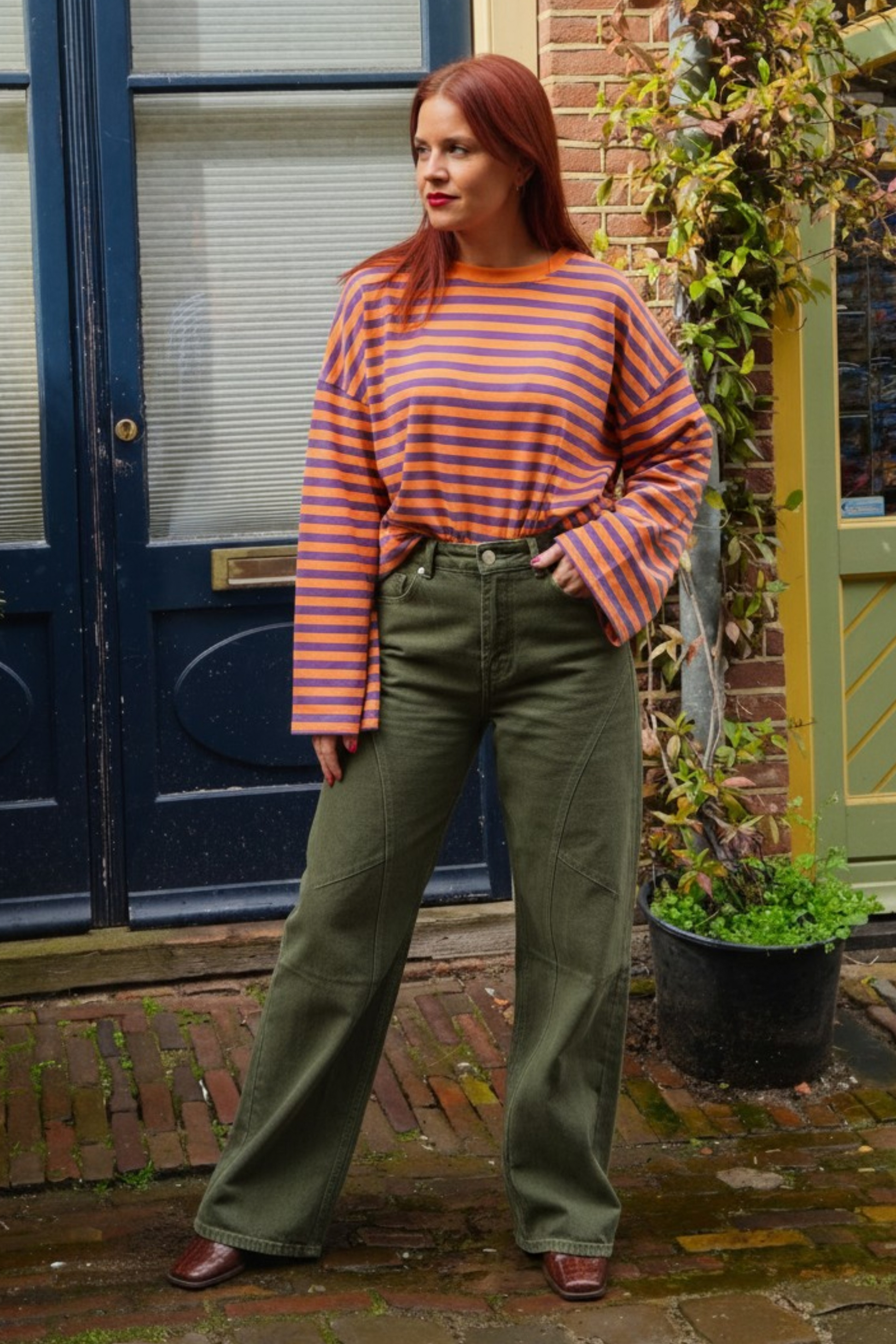 SKYE BARREL JEANS - GREEN