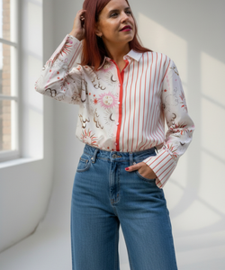 NÜMPH | SOLEIMA MIX SHIRT - CLOUD DANCER