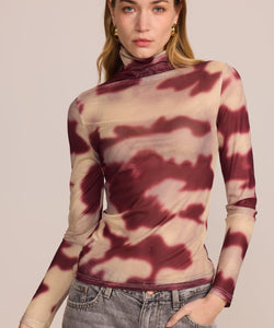 STINE MESH SHIRT - BORDEAUX
