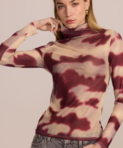 STINE MESH SHIRT - BORDEAUX