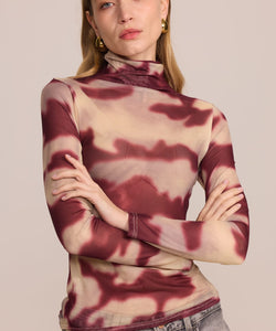 STINE MESH SHIRT - BORDEAUX