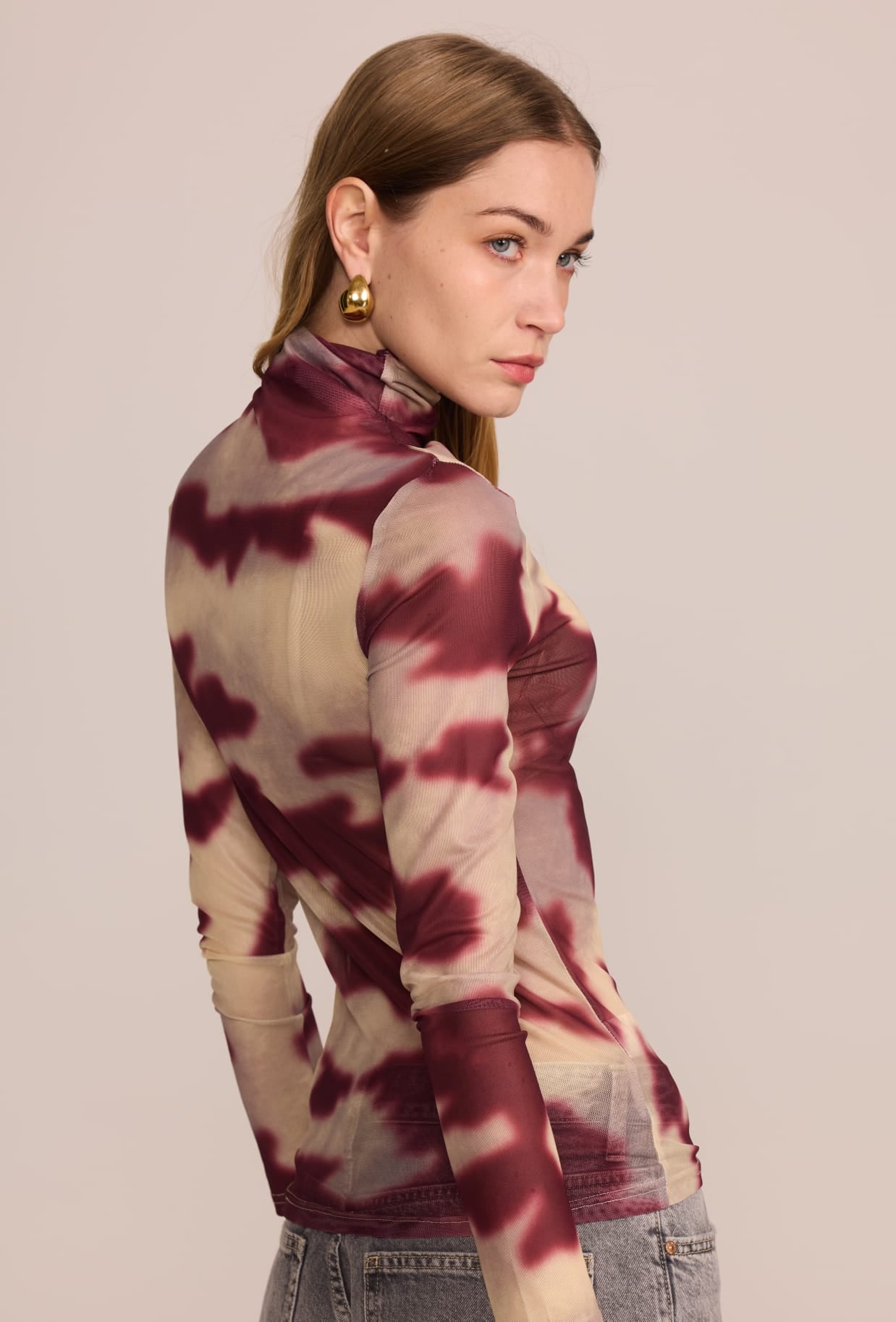 STINE MESH SHIRT - BORDEAUX