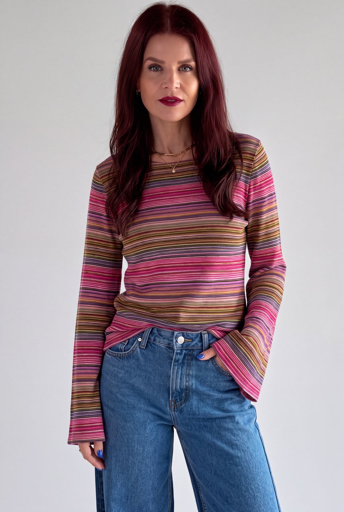 SUZIE STRIPED LONGSLEEVE - PINK